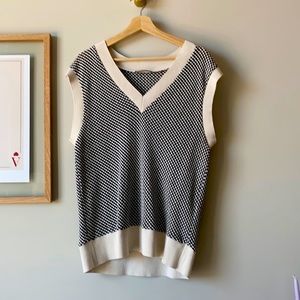 Zara Black & Cream Sweater Vest